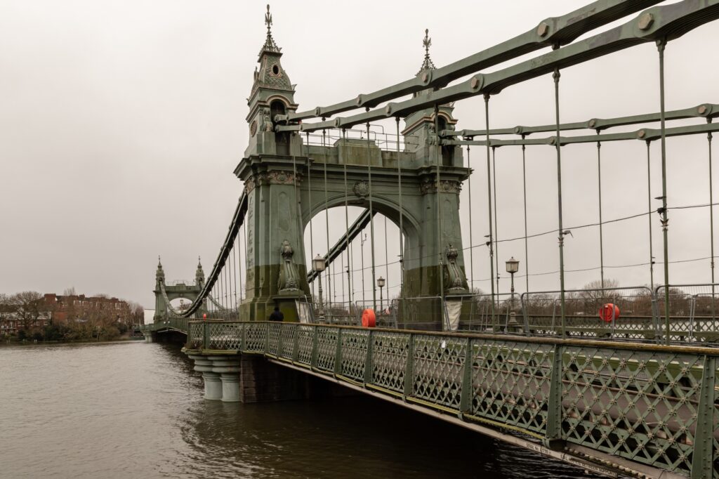 The Hammersmith Bridge over the River Thames